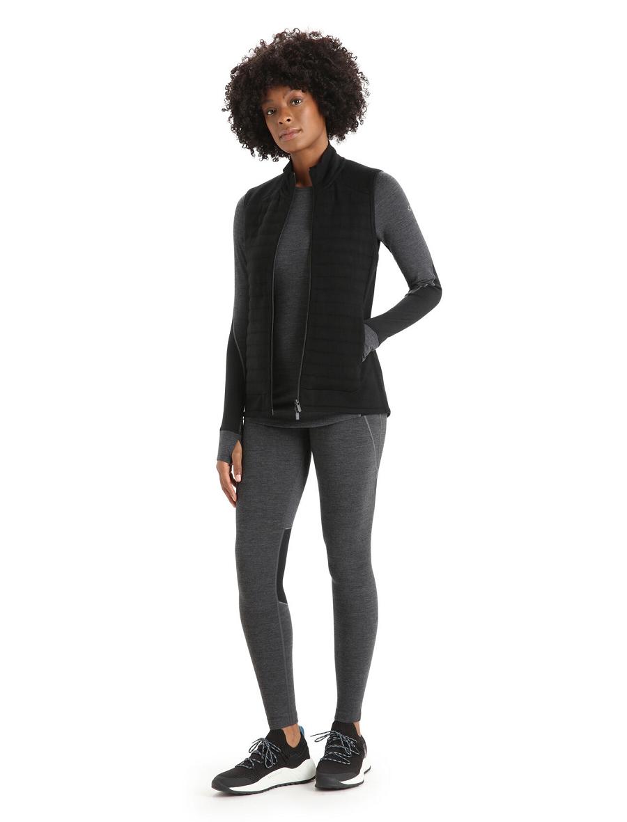 Black Icebreaker ZoneKnit™ Merino Insulated Women's Vest | AU 1558KORI